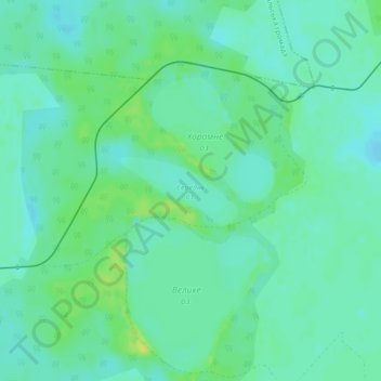 Топографическая карта Среднее оз., высота, рельеф