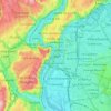 Топографическая карта Лион, высота, рельеф