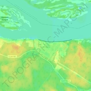 Топографическая карта Сокирна, высота, рельеф