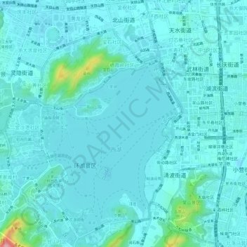 Топографическая карта 北山街道, высота, рельеф