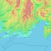 Топографическая карта 静岡県, высота, рельеф