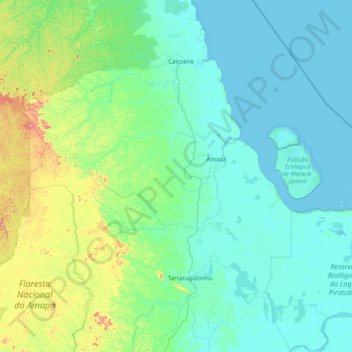 Топографическая карта Amapá, высота, рельеф