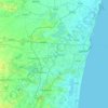 Топографическая карта Chennai metropolitan area, высота, рельеф
