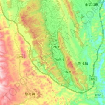 Топографическая карта 万峰林, высота, рельеф