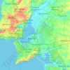 Топографическая карта Área Metropolitana de Lisboa, высота, рельеф