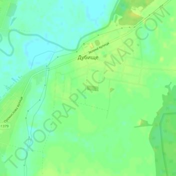 Топографическая карта Дубище, высота, рельеф
