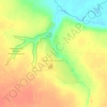 Топографическая карта Максимовщина, высота, рельеф