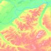 Топографическая карта Тюмюкский наслег, высота, рельеф