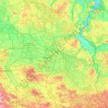 Топографическая карта Brandenburg, высота, рельеф