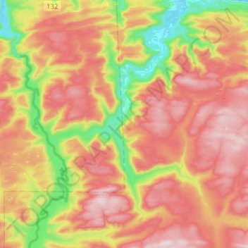 Топографическая карта Rivière de la Grande Vallée, высота, рельеф