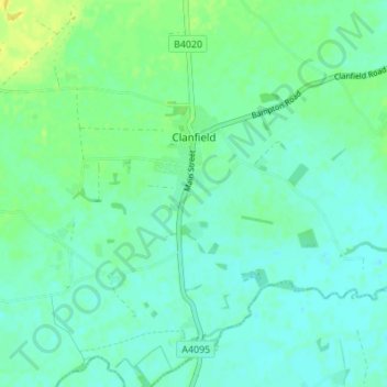 Топографическая карта Clanfield, высота, рельеф