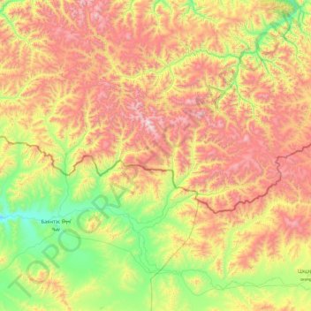 Топографическая карта Сумон Качык, высота, рельеф