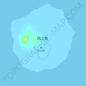Топографическая карта 西之島, высота, рельеф