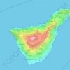Топографическая карта Тенерифе, высота, рельеф