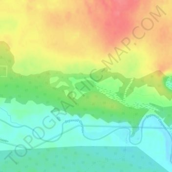 Топографическая карта Таежное озеро, высота, рельеф