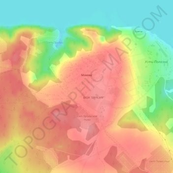 Топографическая карта Мохово, высота, рельеф