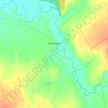 Топографическая карта Княжево, высота, рельеф