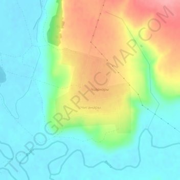 Топографическая карта Чиганары, высота, рельеф