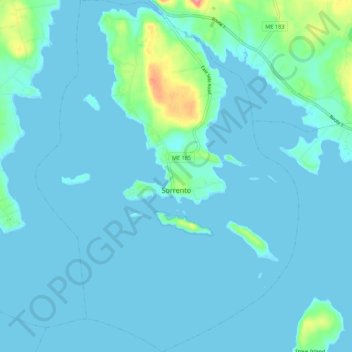 Топографическая карта Sorrento, высота, рельеф