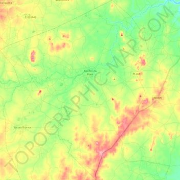 Топографическая карта Bonfim do Piauí, высота, рельеф