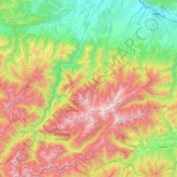 Топографическая карта Râu de Mori, высота, рельеф