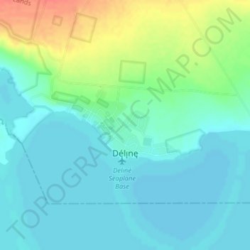 Топографическая карта Déline, высота, рельеф