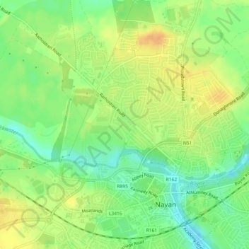 Топографическая карта Abbeyland, высота, рельеф