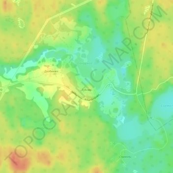 Топографическая карта Зубово, высота, рельеф