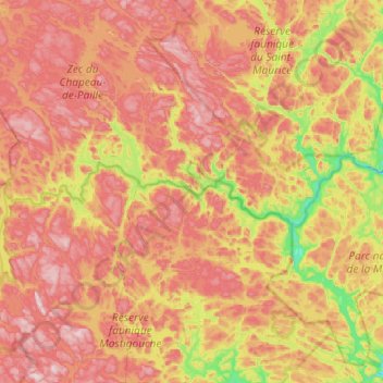 Топографическая карта Rivière Matawin, высота, рельеф