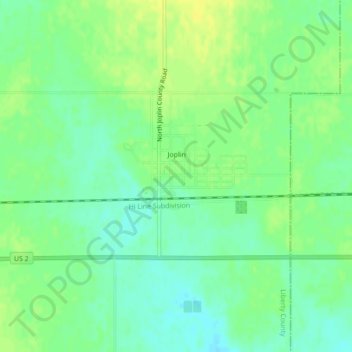 Топографическая карта Joplin, высота, рельеф