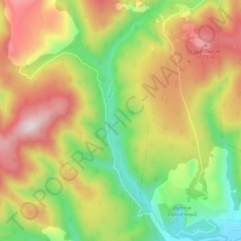 Топографическая карта Амут, высота, рельеф