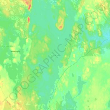Топографическая карта Суоярви, высота, рельеф