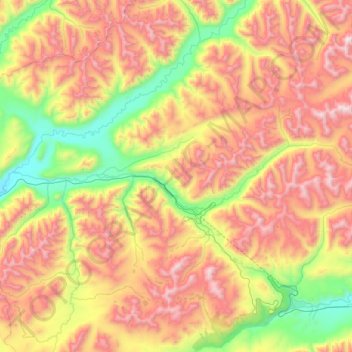 Топографическая карта Ангаракан, высота, рельеф