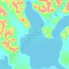 Топографическая карта озеро Пекульнейское, высота, рельеф