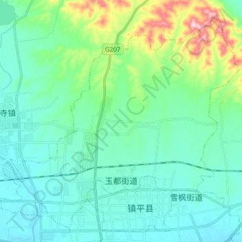 Топографическая карта Yudu Subdistrict, высота, рельеф