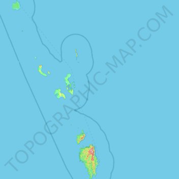 Топографическая карта Nicobar Islands, высота, рельеф