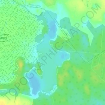 Топографическая карта озеро Мошно, высота, рельеф