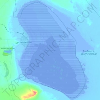Топографическая карта Баскунчак, высота, рельеф