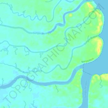 Топографическая карта Sungai Buaya, высота, рельеф