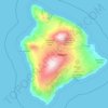 Топографическая карта Hawaiʻi County, высота, рельеф
