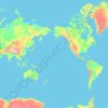 Топографическая карта Алеутские острова, высота, рельеф