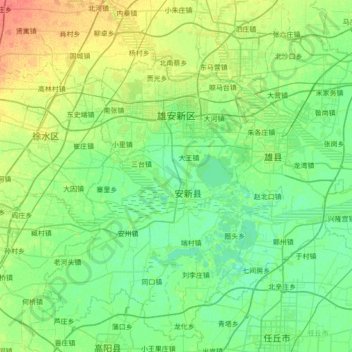 Топографическая карта 雄安新区, высота, рельеф