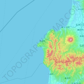 Топографическая карта Фукаура, высота, рельеф