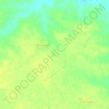 Топографическая карта Narsinghgarh, высота, рельеф