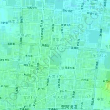 Топографическая карта 大湾社区, высота, рельеф