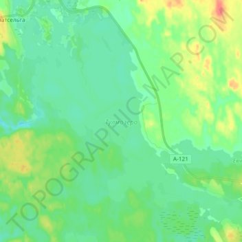 Топографическая карта Тулмозеро, высота, рельеф