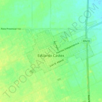 Топографическая карта Eduardo Castex, высота, рельеф
