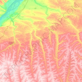Топографическая карта Жемконский 1-й наслег, высота, рельеф