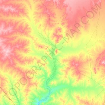 Топографическая карта Muttaburra, высота, рельеф