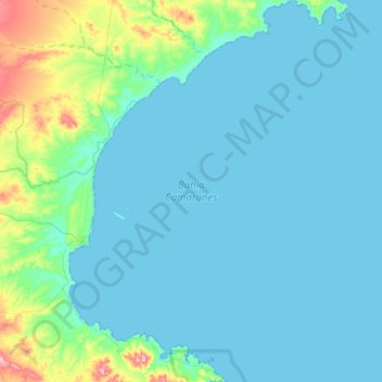 Топографическая карта Bahia Camarones, высота, рельеф